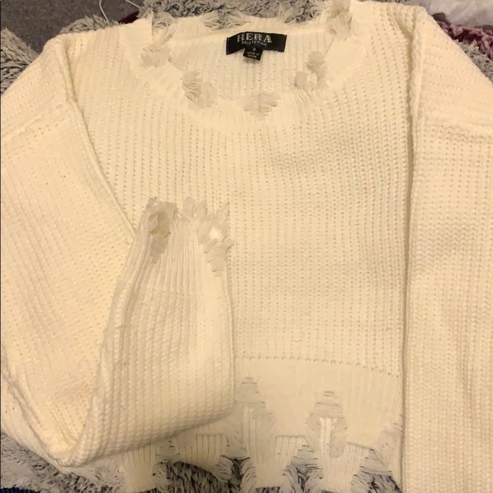 Knit ripped sweater